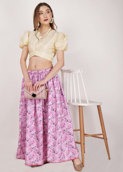 Sweet Pink Printed Skirt - Rigel Wear