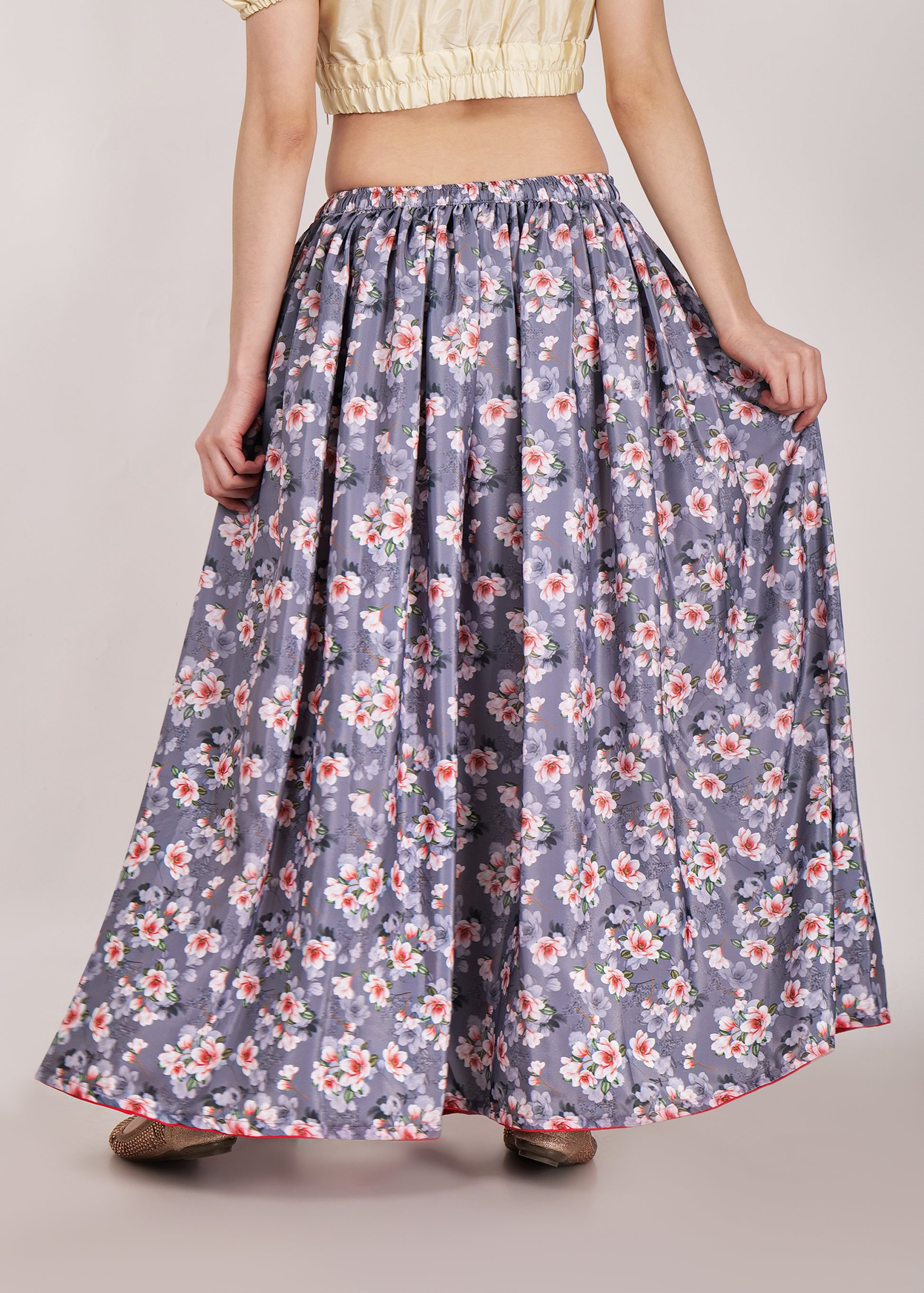 Lavender Printed Skirt - Rigel Wear